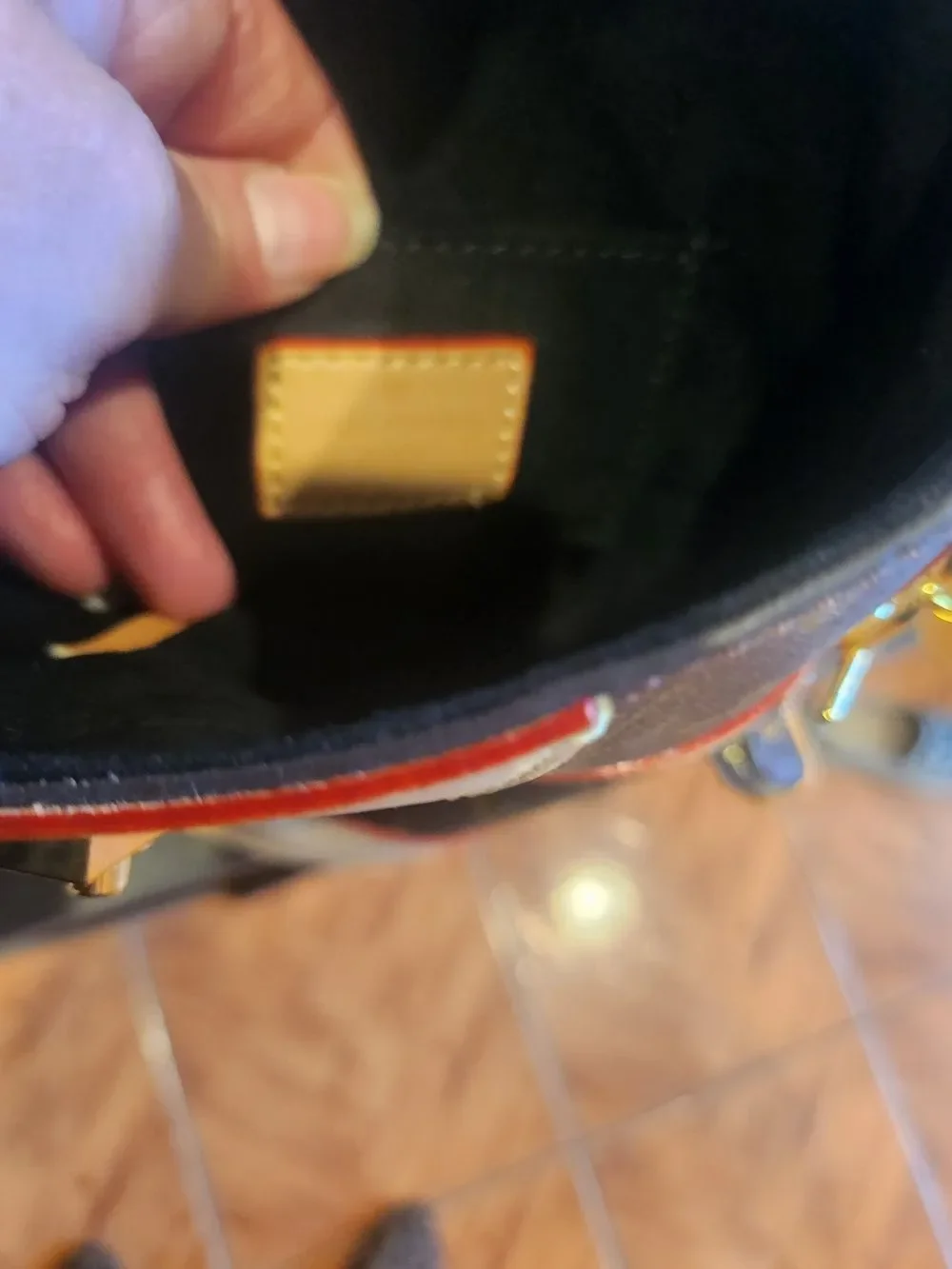 Brown Canvas Monogram Lock It Bucket Crossbody - Picture 11 of 15